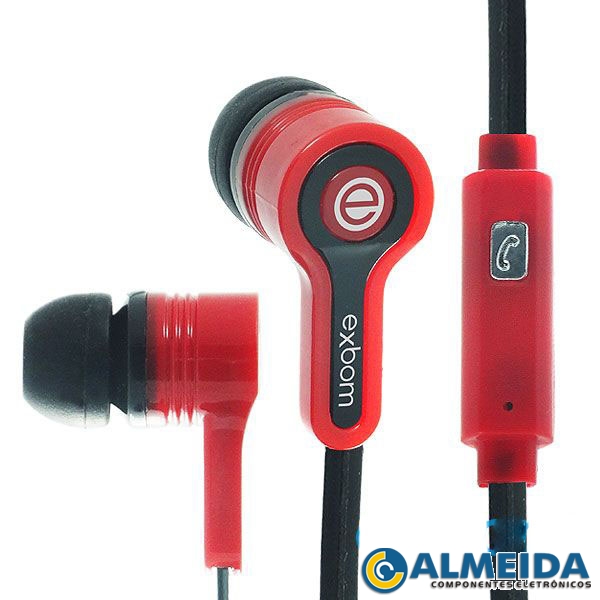 FONE DE OUVIDO COM MICROFONE SMARTPHONE/MP3 EF-800MV EXBOM
