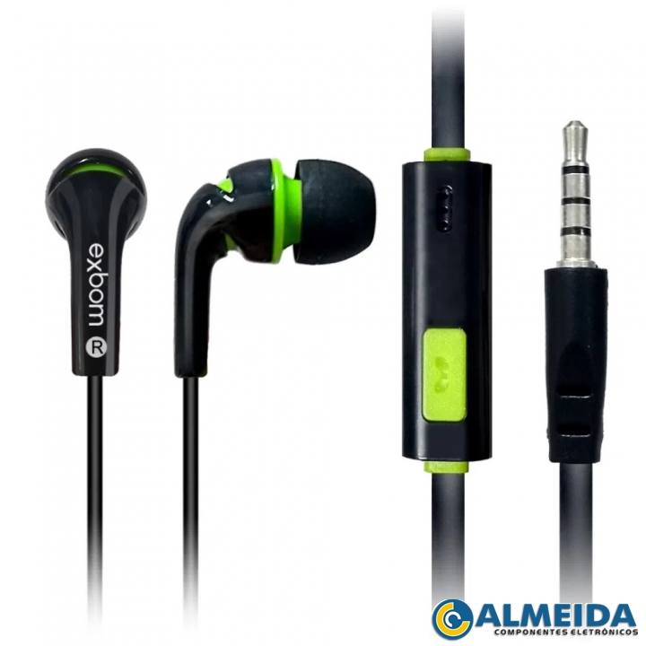 FONE DE OUVIDO COM MICROFONE SMARTPHONE/MP3 EF-600MV EXBOM