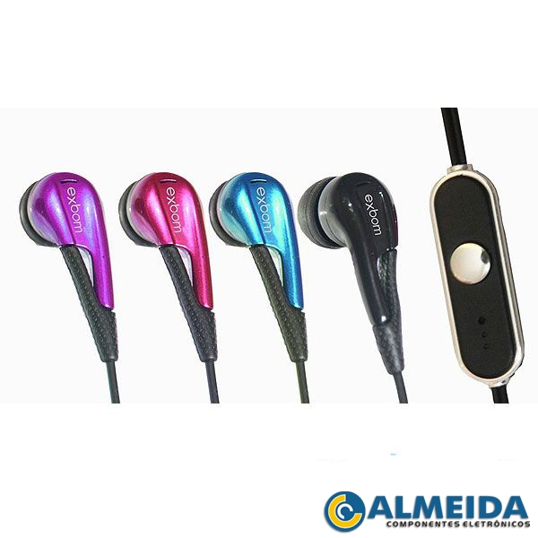 FONE DE OUVIDO COM MICROFONE SMARTPHONE/MP3 EF-300MV EXBOM