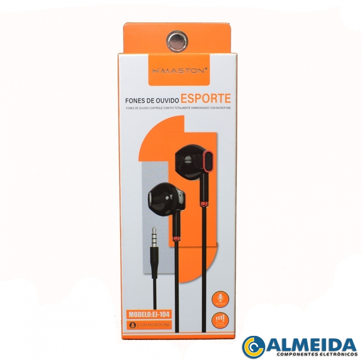 FONE DE OUVIDO COM MICROFONE EJ-104 H-MASTON