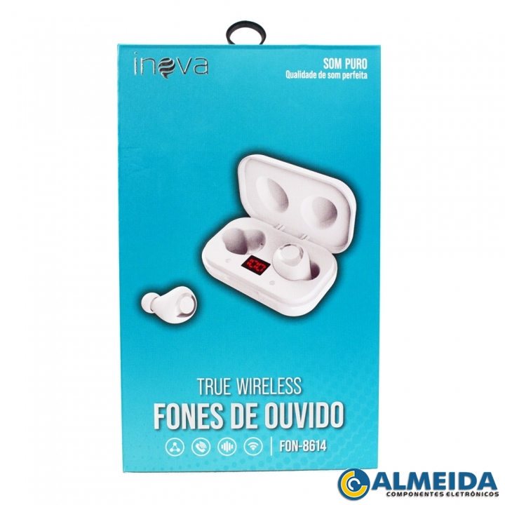 FONE DE OUVIDO BLUETOOTH C/ INDICADOR DE CARGA FON-8614 INOVA