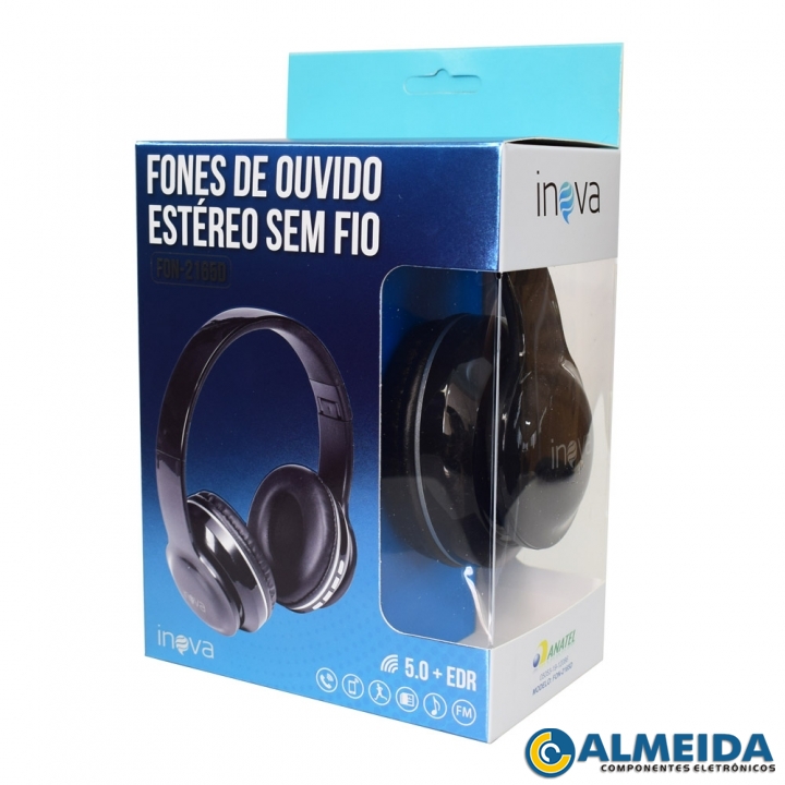 FONE DE OUVIDO BLUETOOTH HEADPHONE FM/SD/AUX FON-2165 INOVA
