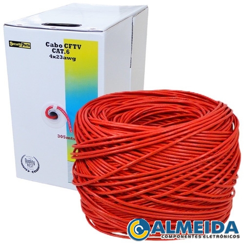 CABO DE REDE 4X23 305MTS VERMELHO CAT6 ALLTECH