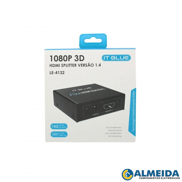 SPLITTER HDMI 1X2 DIVISOR FULL HD 1.4 LE-4132 IT-BLUE