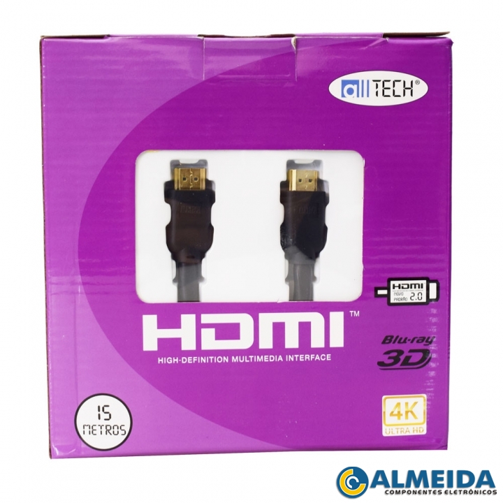 CABO HDMI 2.0 ULTRA HD 4K 3D 15 METROS ALLTECH