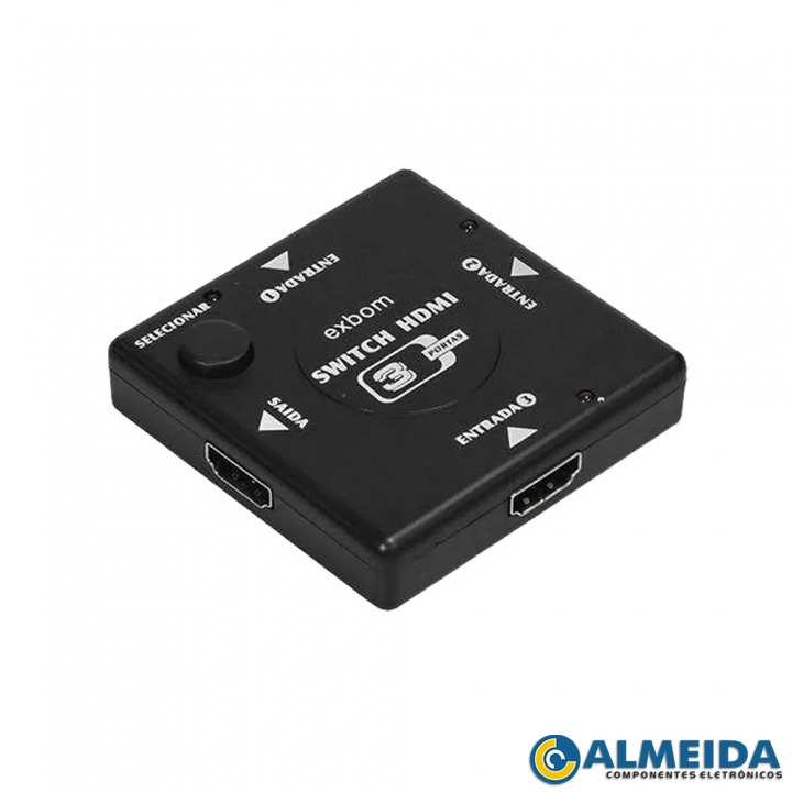 DIVISOR SWITCH HDMI 1 SAIDA X 3 ENTRADAS EXBOM