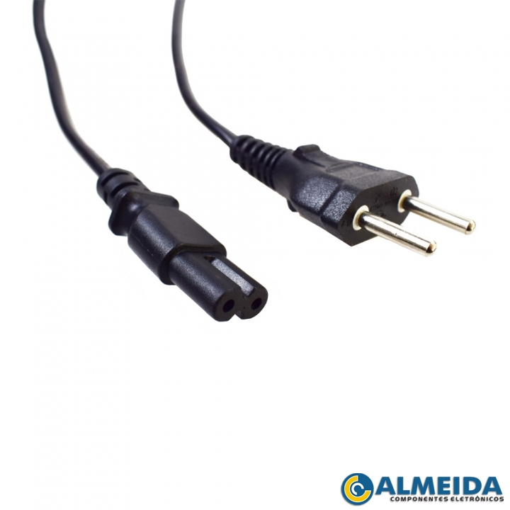 CABO DE FORCA TIPO 8 TV 2X0,75MM 2 METROS