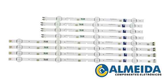 KIT BARRA DE LED SAMSUNG UN43J5200/UN43J5290/UN43T5300 8 BARRAS