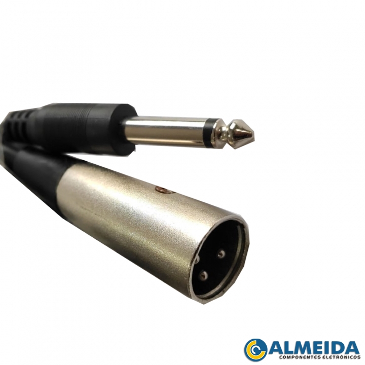 CABO MICROFONE P10 MONO PARA XLR CANON MACHO 5 MTS ALLTECH