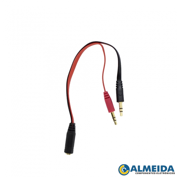 CABO ADAPTADOR P3 FEMEA PARA 2 P2 MACHO (FONE+MIC) LE-1007