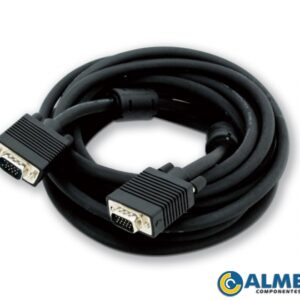 CABO VGA DB15 X DB15 MACHO 2 METROS PRETO