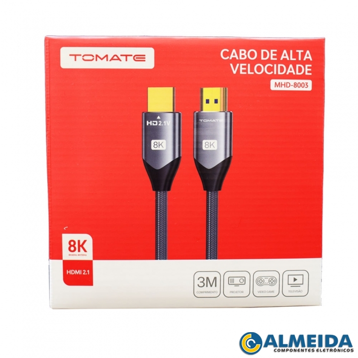 CABO HDMI 2.1 8K 3 METROS MHD-8003 TOMATE