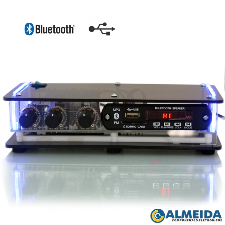 RECEIVER XTR SLIM 1002 2 CANAIS BLUETOOTH/USB/FM (ORION)