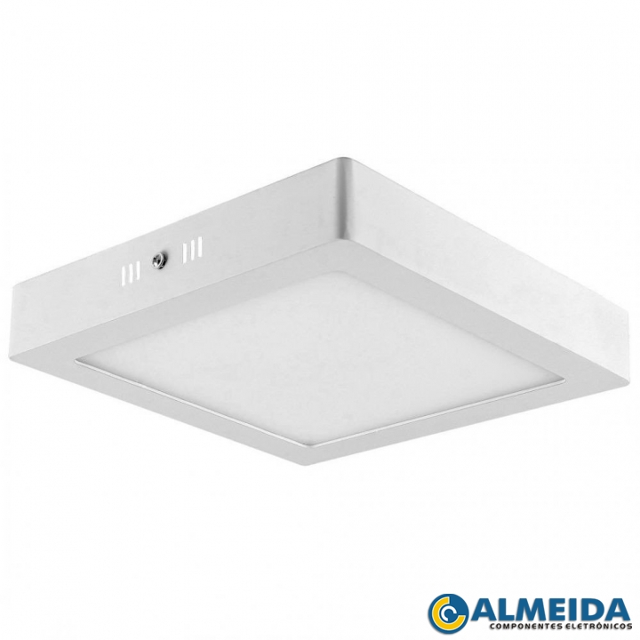 LUMINARIA LED SOBREPOR 18W 6500K BRANCO FRIO QUADRADA EXBOM