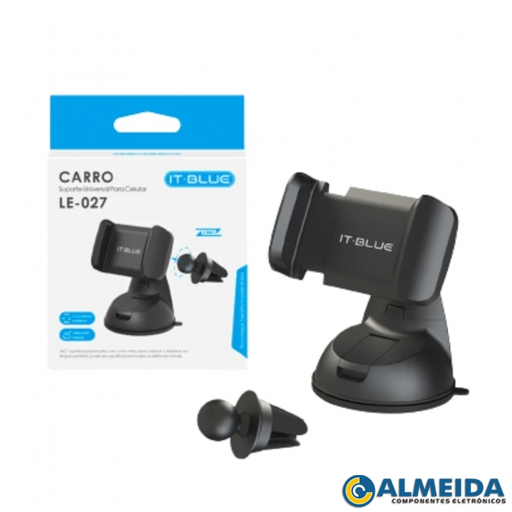 SUPORTE VEICULAR PARA CELULAR 2 EM 1 LE-027 IT-BLUE