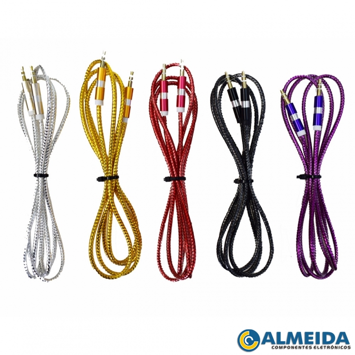 CABO P2 STEREO + P2 STEREO NYLON SILICONADO 1,5MTS KAPBOM