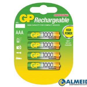 PILHA RECARREGAVEL AAA 1,2V 1000MAH BL.4PCS GP
