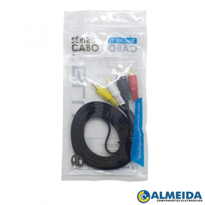 CABO 3RCA + P3 STEREO 2 MTS LE-1001 IT-BLUE