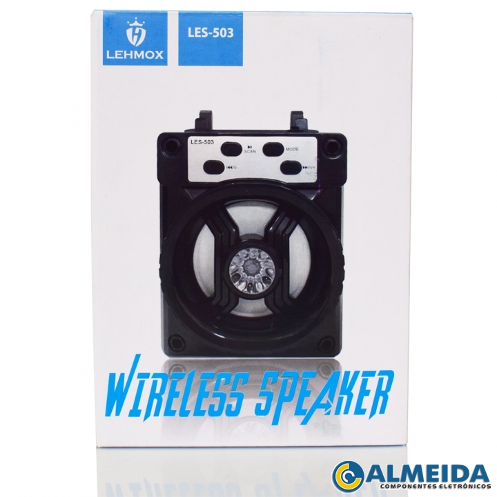 CAIXA DE SOM PORTATIL COM BLUETOOTH/USB/FM/SD LES-503 LEHMOX