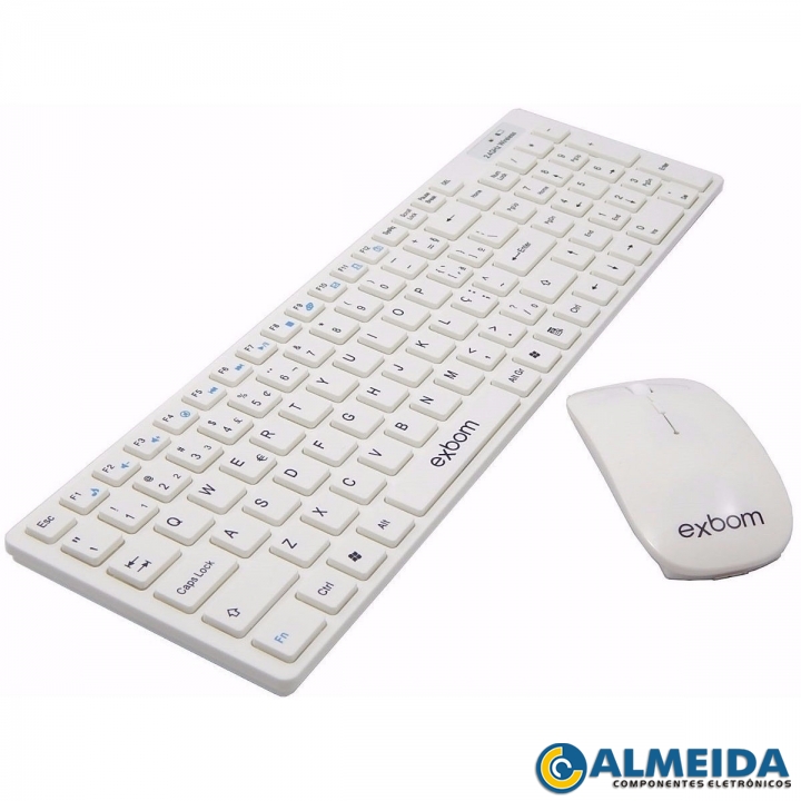 KIT TECLADO E MOUSE SEM FIO 2.4 GHZ BK-S1000 EXBOM