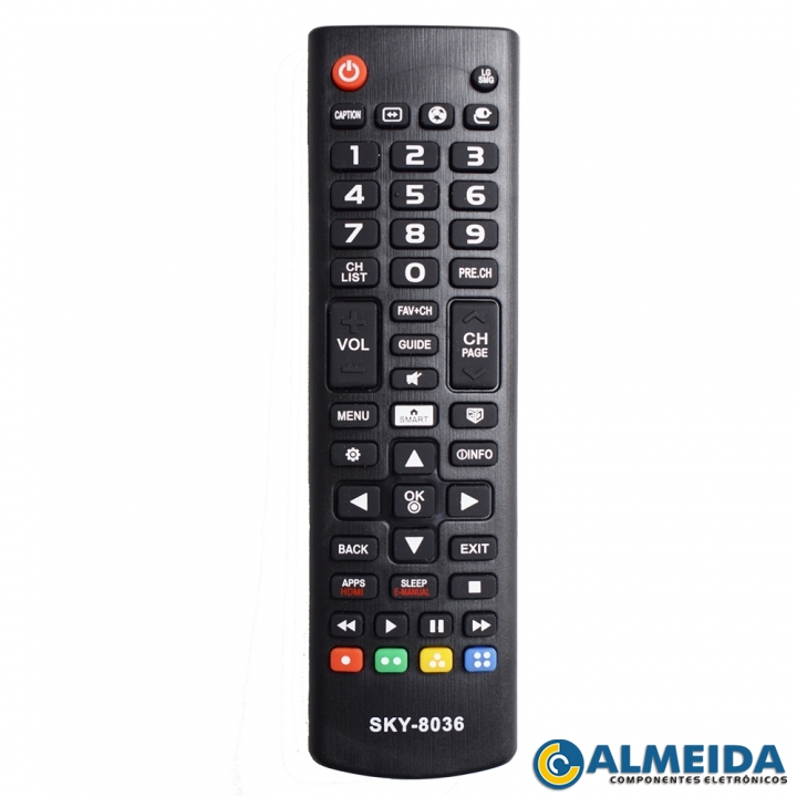 CONTROLE LCD LG/SAMSUNG SMART TV 3D/FUTEBOL SKY-8036