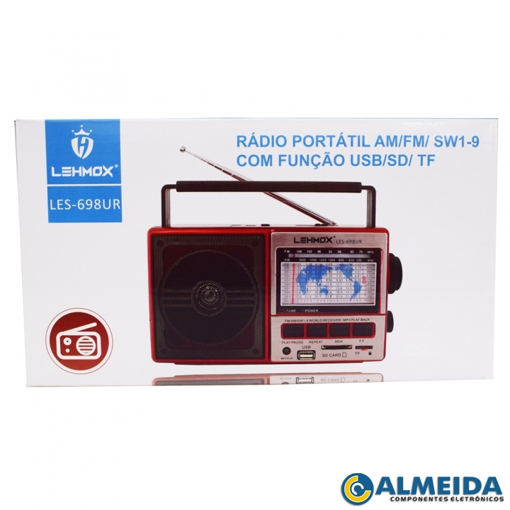 RADIO PORTATIL FM/AM/SW/USB/SD LES-698UR LEHMOX