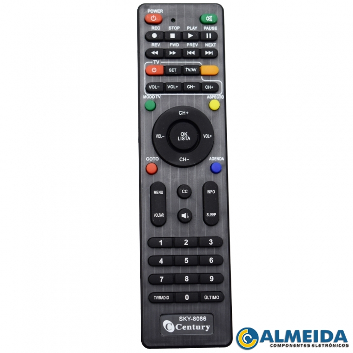CONTROLE RECEPTOR CENTURY MIDIABOX B3 SKY-8086