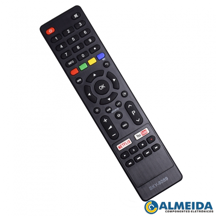 CONTROLE LCD PHILCO 4K NETFLIX/YOUTUBE PTV49F68DSWN SKY-8089