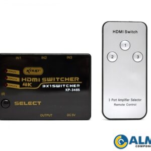 DIVISOR SWITCH HDMI 4K 1 SAIDA X 3 ENTRADAS C/ CONTROLE KNUP