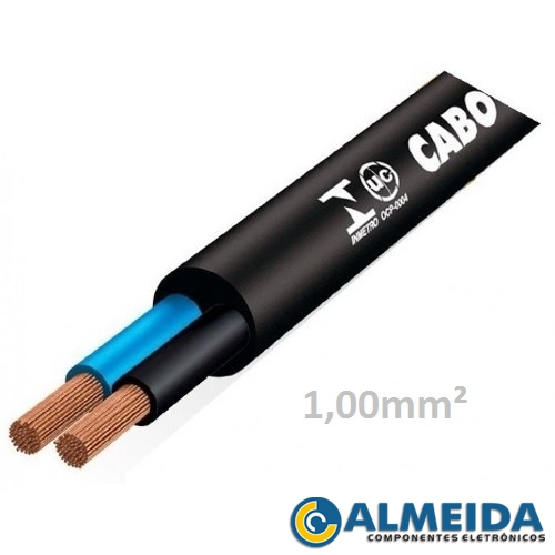 CABO FLEXIVEL PP 2X1,00MM 300/500V PRETO 100 METROS CONTROLLER