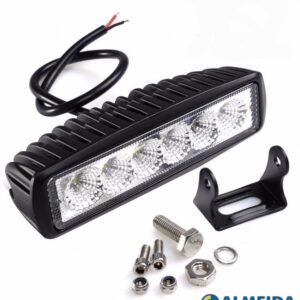 FAROL DE MILHA LED 12V-24V 18W PARA USO GERAL 6 LED