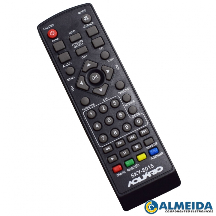 CONTROLE CONVERSOR DIGITAL AQUARIO DTV5000/DTV7000 SKY-8015