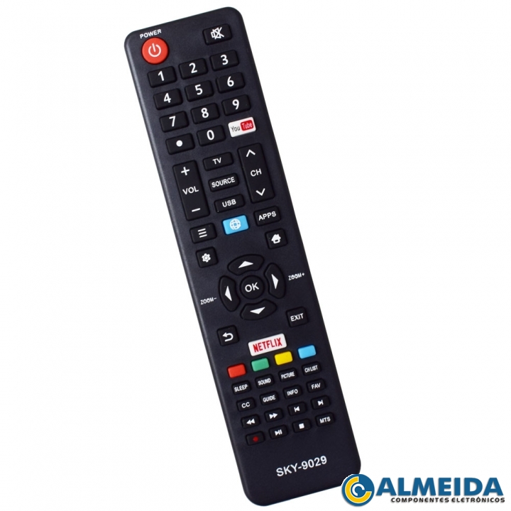 CONTROLE LCD SEMP TOSHIBA NETFLIX/YOUTUBE CT-6841 SKY-9029
