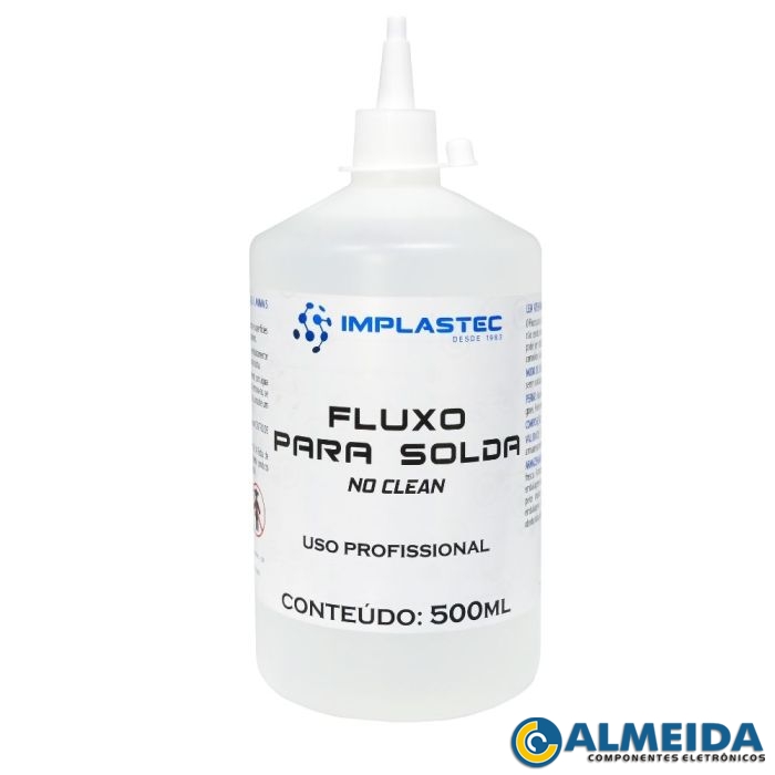 FLUXO PARA SOLDA NO CLEAN C/ BICO 500ML IMPLASTEC