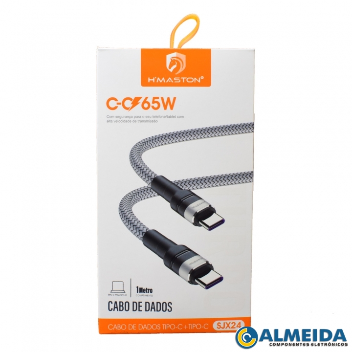 CABO USB TIPO C PARA TIPO C 65W 1 METRO SJX24 H-MASTON