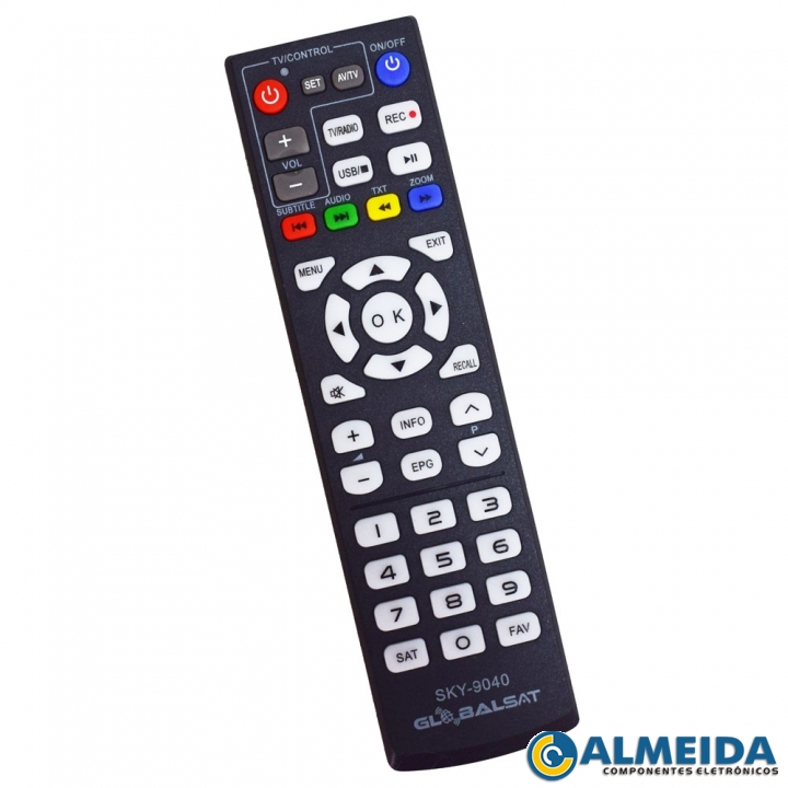 CONTROLE RECEPTOR GLOBALSAT GS130 SKY-9040