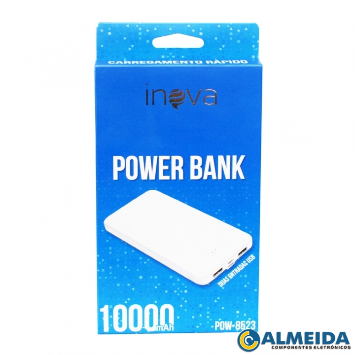 CARREGADOR PORTATIL POWER BANK 10.000MAH ANATEL POW-8523 INOVA