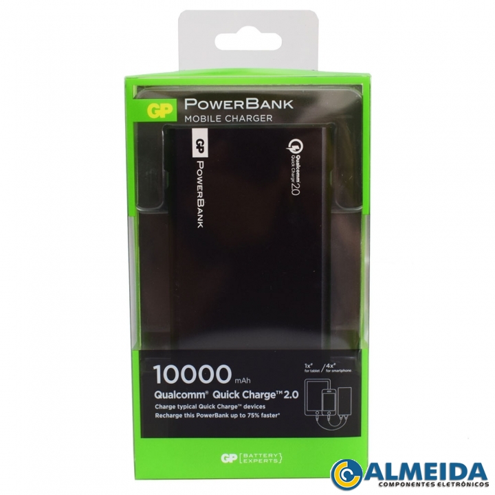 CARREGADOR PORTATIL POWER BANK QUALCOMM QUICK CHARGE 2.0 GP