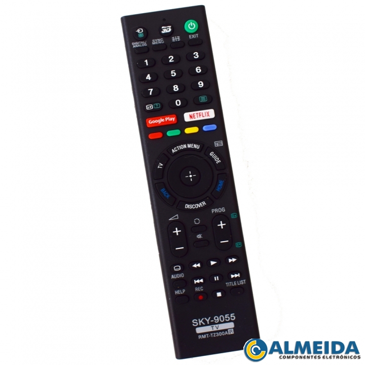 CONTROLE LCD SONY GOOGLE PLAY/NETFLIX RMT-TZ300A SKY-9055
