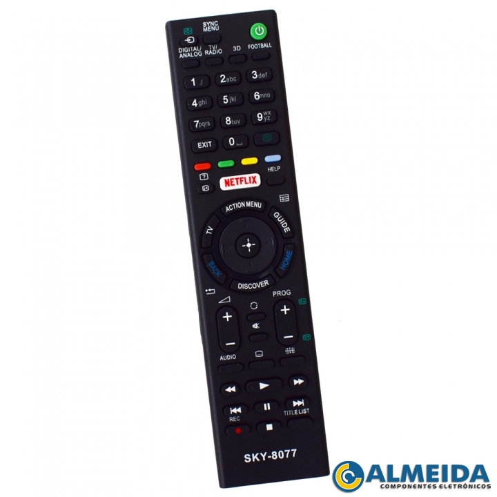CONTROLE LCD SONY NETLIX/3D RMT-TX100D/B SKY-8077