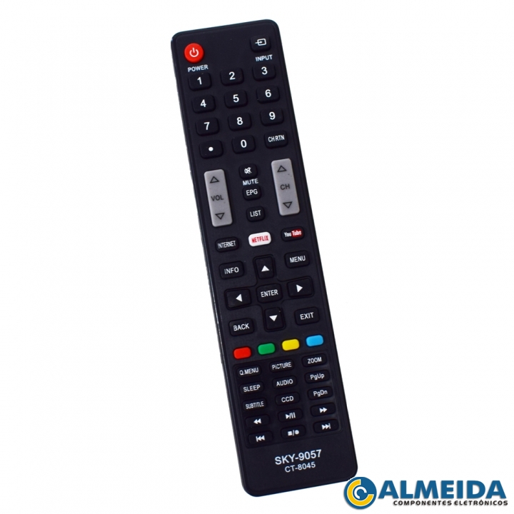 CONTROLE LCD SEMP TOSHIBA NETFLIX/YOUTUBE CT-8045 SKY-9057