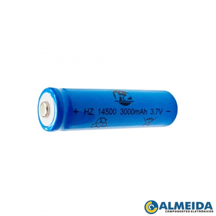 BATERIA RECARREGAVEL 3,7V 14500 3000MAH