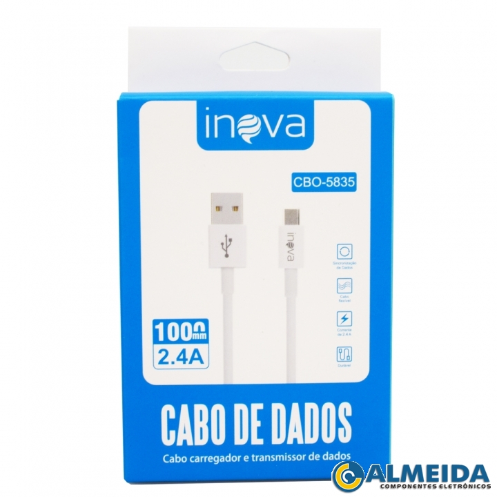 CABO USB MICRO USB V8 CARGA RAPIDA 2.4A 1MT CBO-5835 INOVA