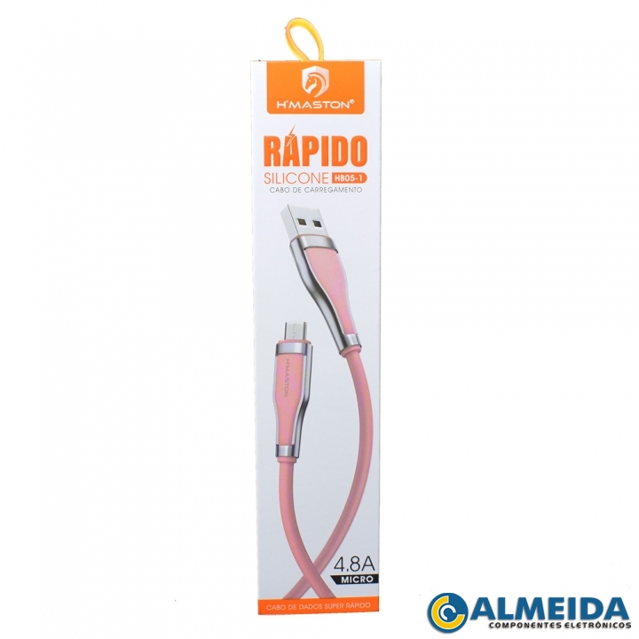 CABO USB MICRO USB V8 CARGA RAPIDA 4.8A 1 METRO HB05-1 H-MASTON