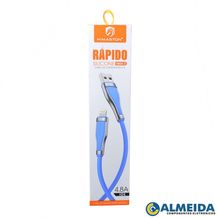 CABO USB LIGHTNING IOS CARGA RAPIDA 4.8A 1 METRO HB05-2 H-MASTON