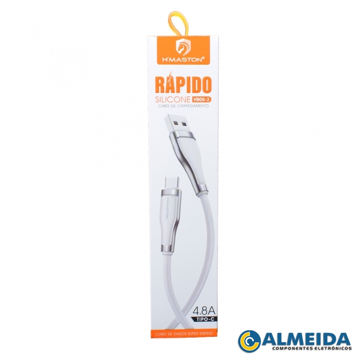 CABO USB TIPO C CARGA RAPIDA 4.8A 1 METRO HB05-3 H-MASTON