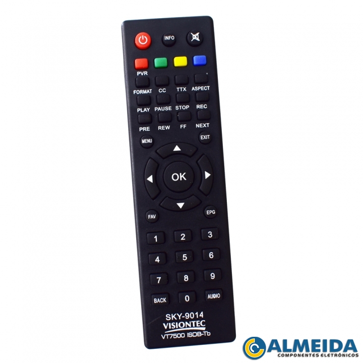 CONTROLE RECEPTOR VISIONTEC VT7500 SKY-9014