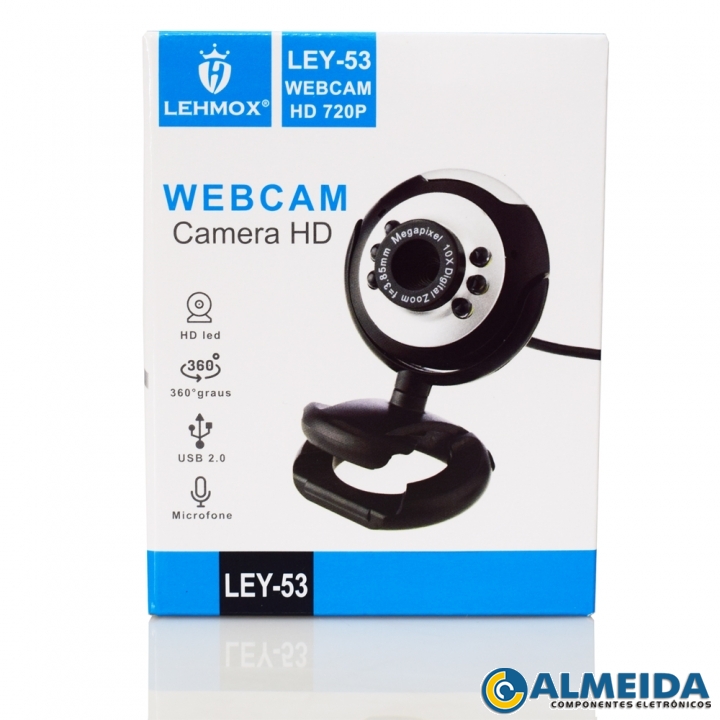 WEBCAM CAMERA HD 720P COM MICROFONE 1280X720 30 FPS LEY-53 LEHMOX