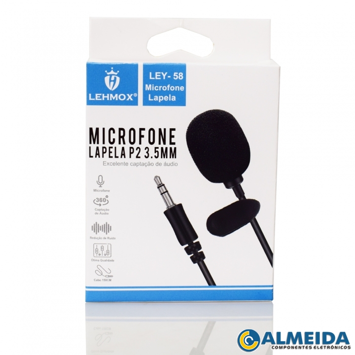 MICROFONE LAPELA P2 LEY-58 LEHMOX