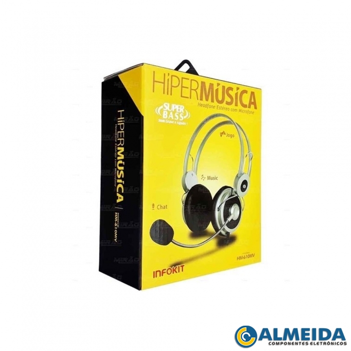 HEADSET COM MICROFONE PARA COMPUTADOR HM-610MV INFOKIT